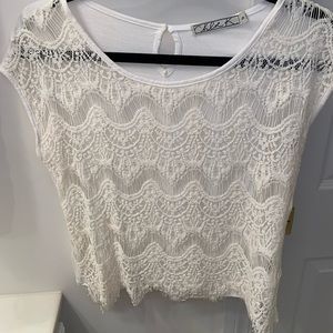 Chloe K White Lace Top
